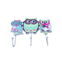 Cuier de de perete, Bufnite, 3 agatatori, 24 cm, 1044GX