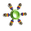 Spinner Green Galaxy, din aluminiu , 7 cm, 46SP