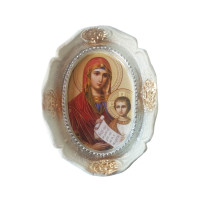 Aplica de perete decorativa, Fecioara Maria si pruncul Isus, Alb, 30 cm, 8914EX-1