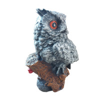 Bufnita asezata pe un trunchi de copac, Gri, 35 cm, JJ2428