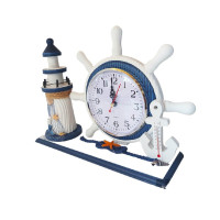 Ceas decorativ, Timona cu far, Albastru, 26 cm, K919A