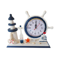 Ceas decorativ, Timona cu far si ancora, Albastru, 26 cm, K919A-1