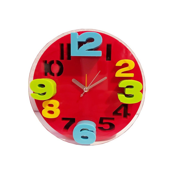 Ceas de masa, 3D, Rosu, 15 cm, LY1174