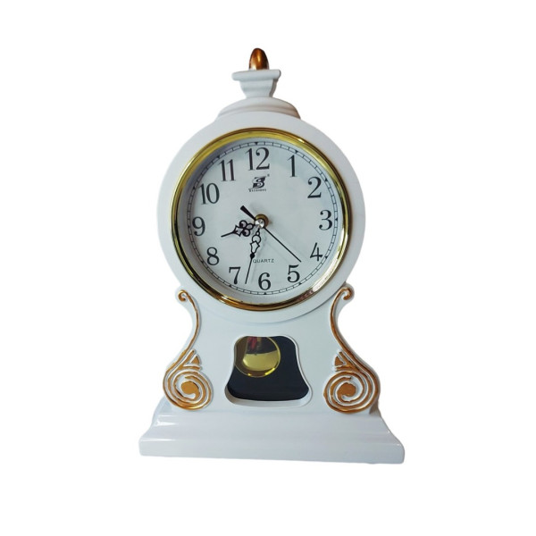 Ceas de masa cu pendul, Boem, Alb, 38 cm, 2770BB