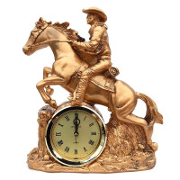 Ceas de masa in forma de cal cu cowboy, 28 cm, 359G