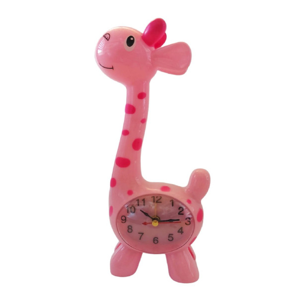 Ceas de masa in forma de Girafa, Roz, 23 cm, 1484GG-2