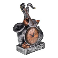 Ceas de masa, In forma din instrumente muzicale si ceas din plastic, 22 cm, 1699H-1