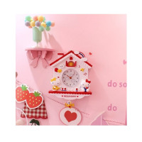 Ceas de perete cu pendul  in forma de Casuta pentru copii, Rosu, 30 cm, MHT620-1