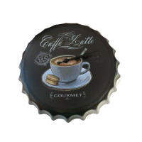 Ceas de perete in forma de capac de bere, Coffe latte, Metal, 40 cm,  540925X