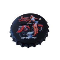 Ceas de perete in forma de capac de bere, Harley Davidson, Metal, 40 cm,  540926X