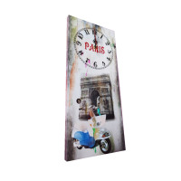 Ceas de perete, Paris Arcul de Triumf, Canvas, 55 cm,  JFZ2742