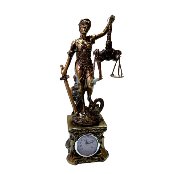 Ceas Zeita justitiei cu ceas, 27 cm, LP005