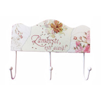 Cuier cu 3 agatatori, Zambeste esti acasa, 22 cm, 728A