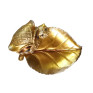 Fructiera decorativa, Bufnite pe frunza,  Auriu, 21 cm, GA21075-2A