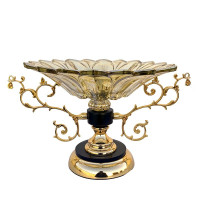 Fructiera floare cu manere si picior, Luxury 40 cm, 549GX