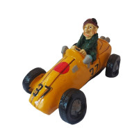 Masinuta decorativa de curse, Galben, 15 cm, 383-3DX