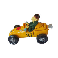 Masinuta decorativa de curse, Galben, 15 cm, 383-3DX