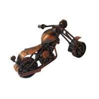 Motocicleta decorativa, Din metal, Maro, 16 cm, 356-9D
