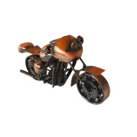 Motocicleta decorativa, Din metal, Maro, 17 cm, 356-3D1