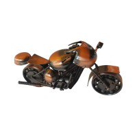 Motocicleta decorativa, Din metal, Maro, 17 cm, 356-3D1