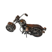 Motocicleta decorativa, Din metal, Maro, 20 cm, 356MD1