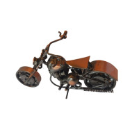 Motocicleta decorativa, Din metal, Maro, 20 cm, 356MD1