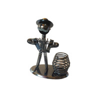 Ornament decorativ, Muzicant din metal cu suport de pixuri, Nergu, 18 cm, 356-5DX