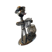 Ornament decorativ, Muzicant din metal cu suport de pixuri, Nergu, 18 cm, 356-5DX