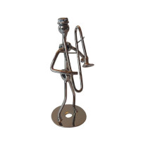 Ornament decorativ, Muzicant din metal, Nergu, 13 cm, 356XD-2
