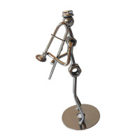 Ornament decorativ, Muzicant din metal, Nergu, 13 cm, 356XD-2