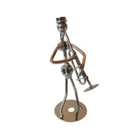 Ornament decorativ, Muzicant din metal, Nergu, 13 cm, 356XD-5