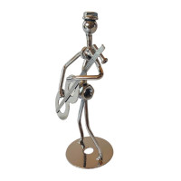 Ornament decorativ, Muzicant din metal, Nergu, 13 cm, 356XD-7