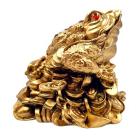 Pusculita Broasca Feng Shui, 15 cm, Auriu, DVSAK186