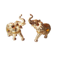 Set 2 elefanti, Auriu, 20 cm, 150904C
