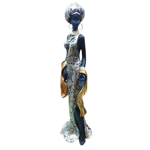 Statueta Decorativa, Africana, Argintiu, 36 cm, LY231904