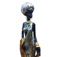 Statueta Decorativa, Africana, Argintiu, 36 cm, LY231904