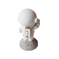 Statueta decorativa, Astronaut pe asteroid, Auriu, 11 cm, DY202-7B