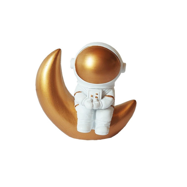 Statueta decorativa, Astronaut pe luna, 6 cm, DY2138-8A