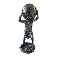 Statueta decorativa, Atlas, Argintiu, 29 cm, GXL020