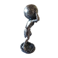 Statueta decorativa, Atlas, Argintiu, 29 cm, GXL020