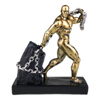 Statueta decorativa, Barbat cu lant si piatra, 27 cm, 1873H