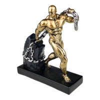 Statueta decorativa, Barbat cu lant si piatra, 27 cm, 1873H-1