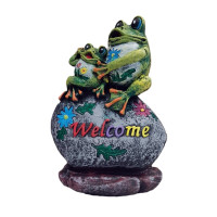 Statueta decorativa, Broscute Welcome, Multicolor, 29 cm, DV79-9