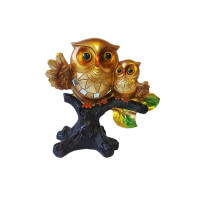 Statueta Decorativa, Bufnite pe creanga de copac, Auriu, 16 cm, GA21232-1