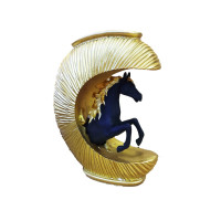 Statueta decorativa Cal, Negru, 20 cm, 091407-3C