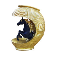 Statueta decorativa Cal, Negru, 20 cm, 091407-3C