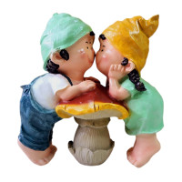 Statueta decorativa, Copii pe Ciuperca, Multicolor, 24 cm, DVF4034P