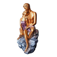 Statueta decorativa, Cuplu de Indragostiti, Auriu, 29 cm, DVSAS001