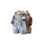 Statueta decorativa, Elefant cu perle, Gri, 14 cm, DVSAS072
