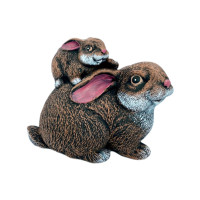 Statueta decorativa, Iepure cu pui, Maro, 23 cm, DV04-12